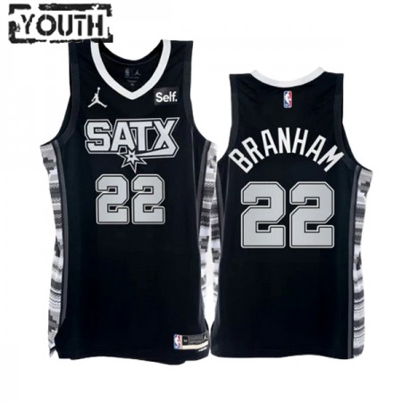 Maillot Basket Enfant San Antonio Spurs Malaki Branham 22 2022-23 Jordan Statement Edition Noir Swingman